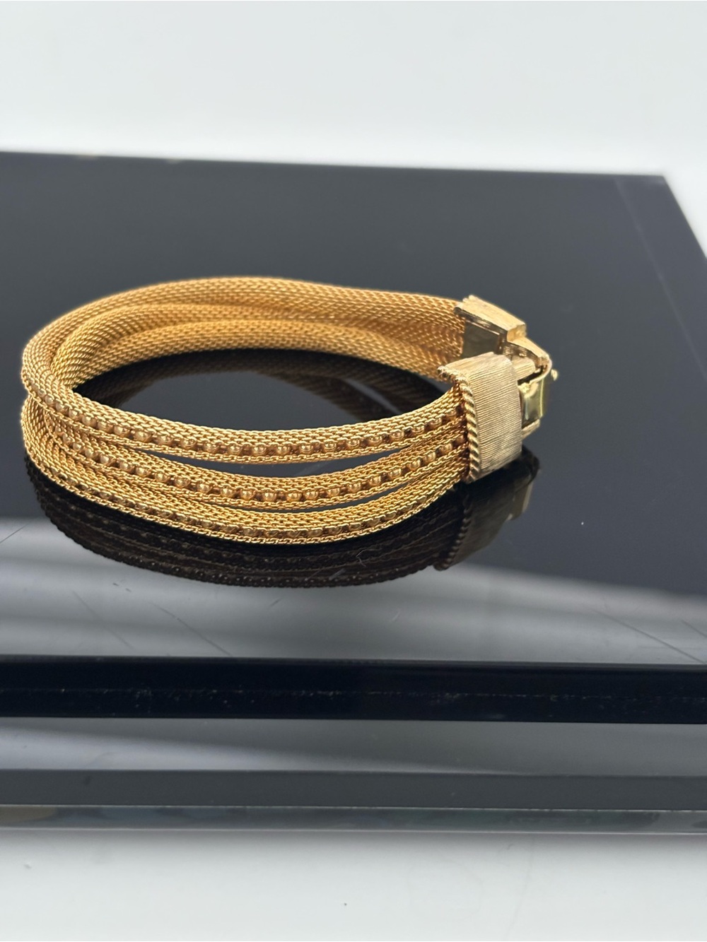 Gold-Tone Triple-Mesh Bracelet - Picture 3 of 15
